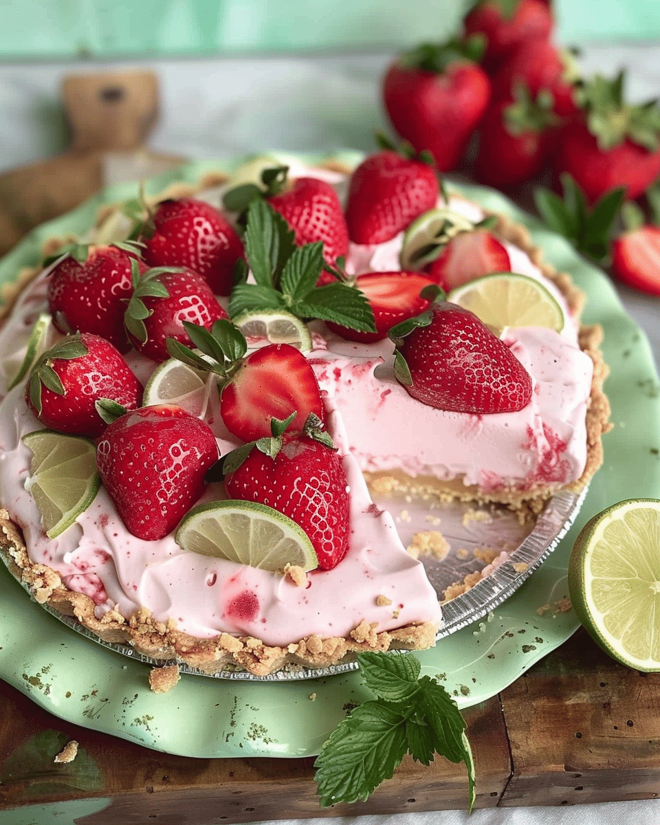 Strawberry Margarita Icebox Pie
