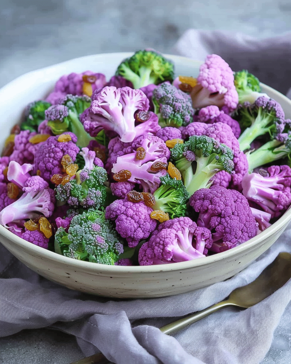 Purple Cauliflower & Broccoli Raisin Salad