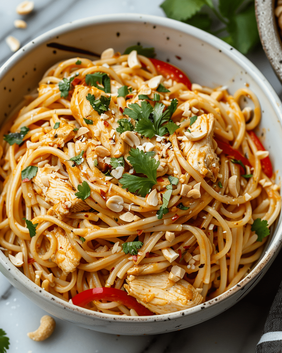 Thai Peanut Chicken Pasta