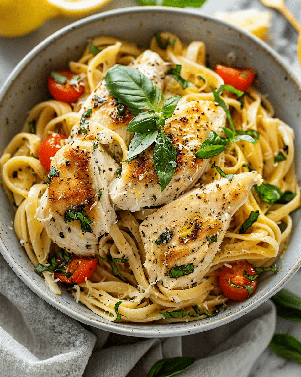 Lemon Basil Chicken Pasta