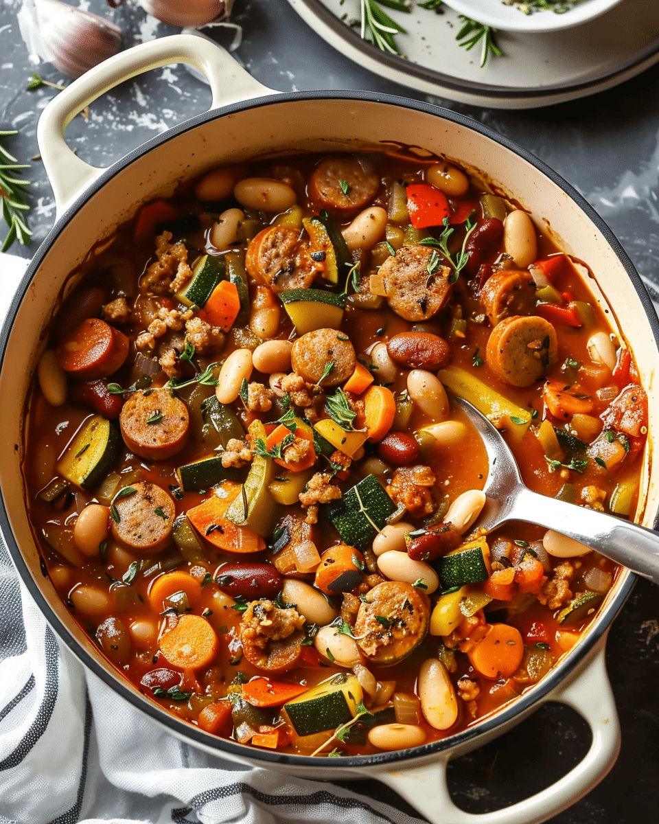Sausage Vegetable Bean Casserole