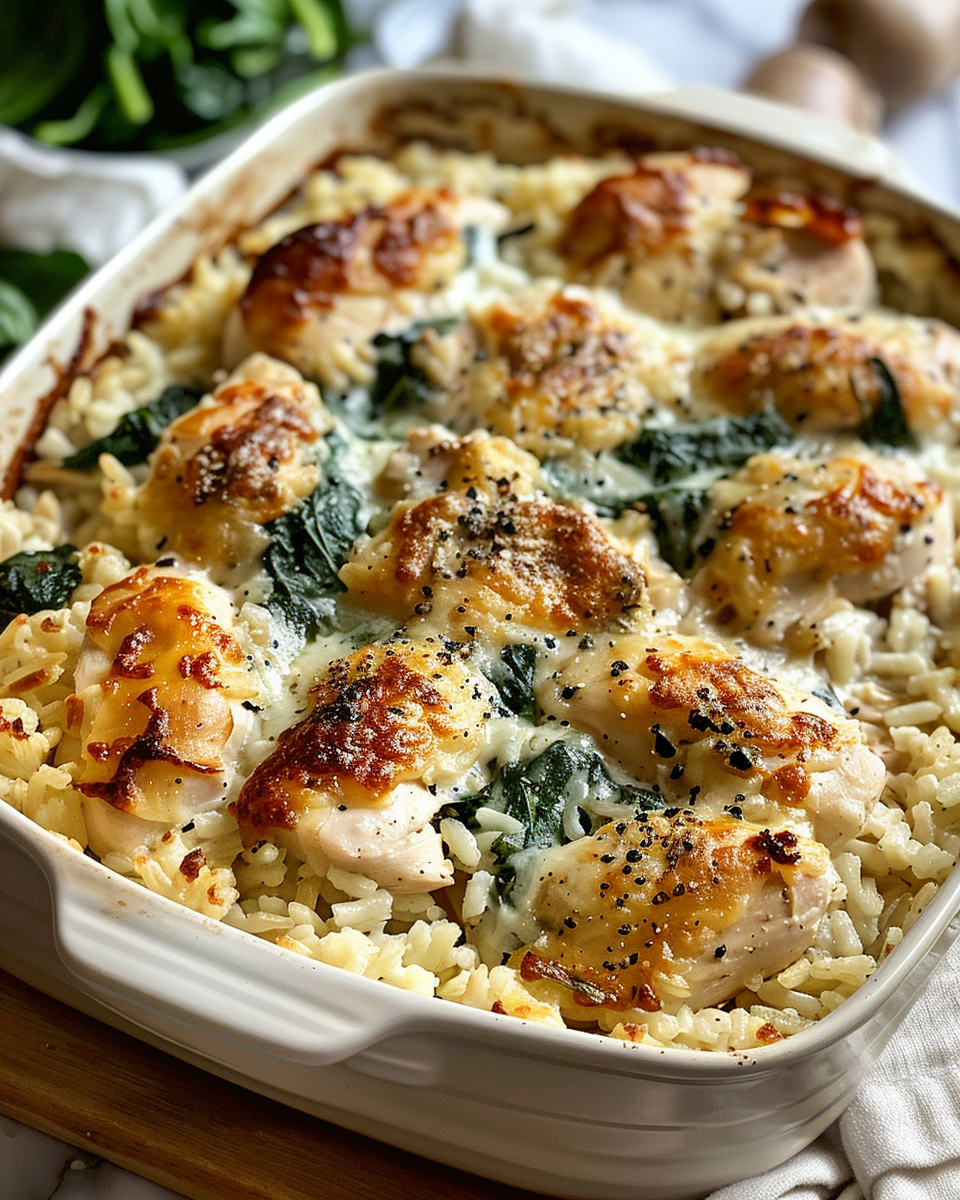 Chicken and Spinach Rice Casserole
