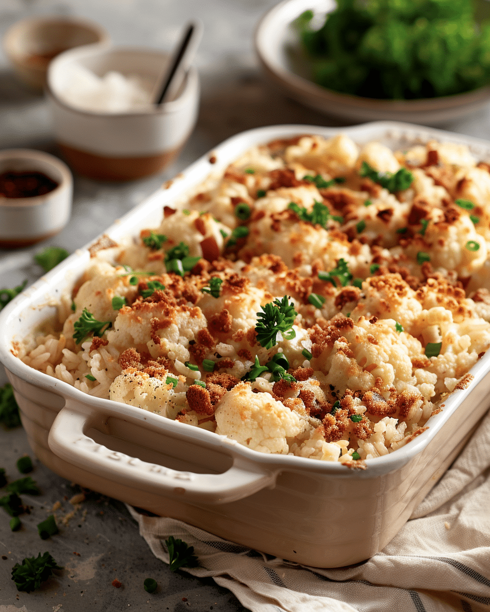 Chicken and Rice Casserole with Cauliflower