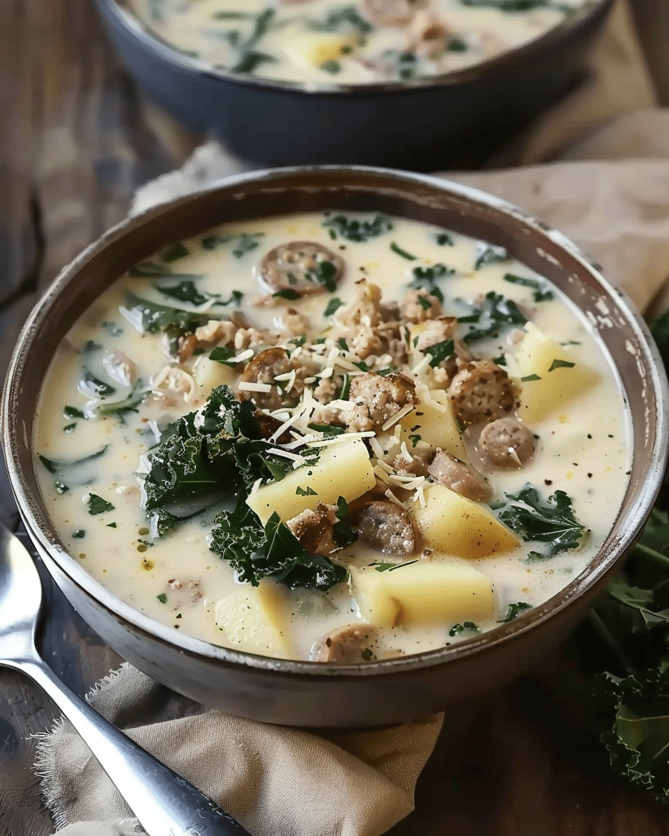 Creamy Italian Sausage Soup with Potatoes and Kale