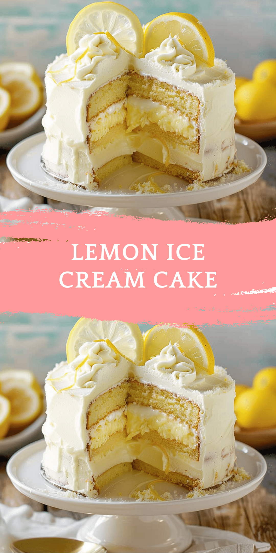 Lemon Ice Cream Cake | TheFamilyCooking