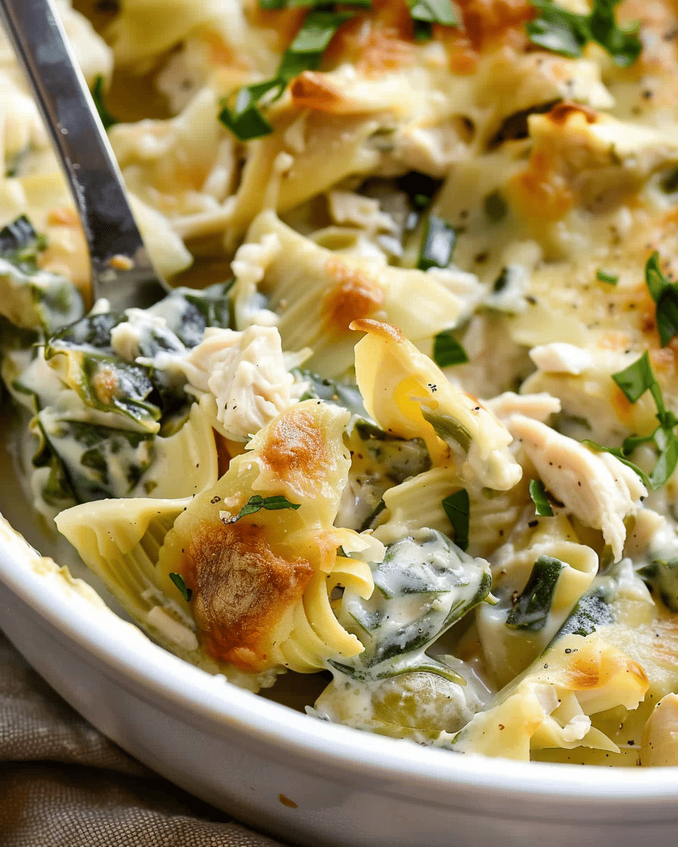 Spinach Artichoke Chicken Casserole