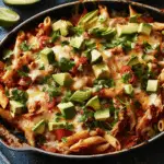 Cheesy Chicken and Pasta Bake with Avocado Salsa