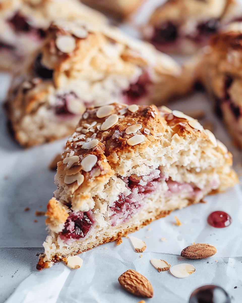 Cherry Almond Scones with Vegan Buttermilk