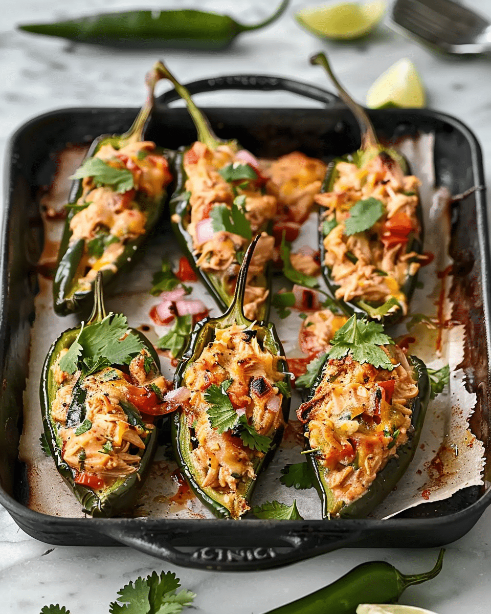 Chicken-Stuffed Poblano Peppers