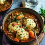 Hearty Vegan Stew and Dumplings