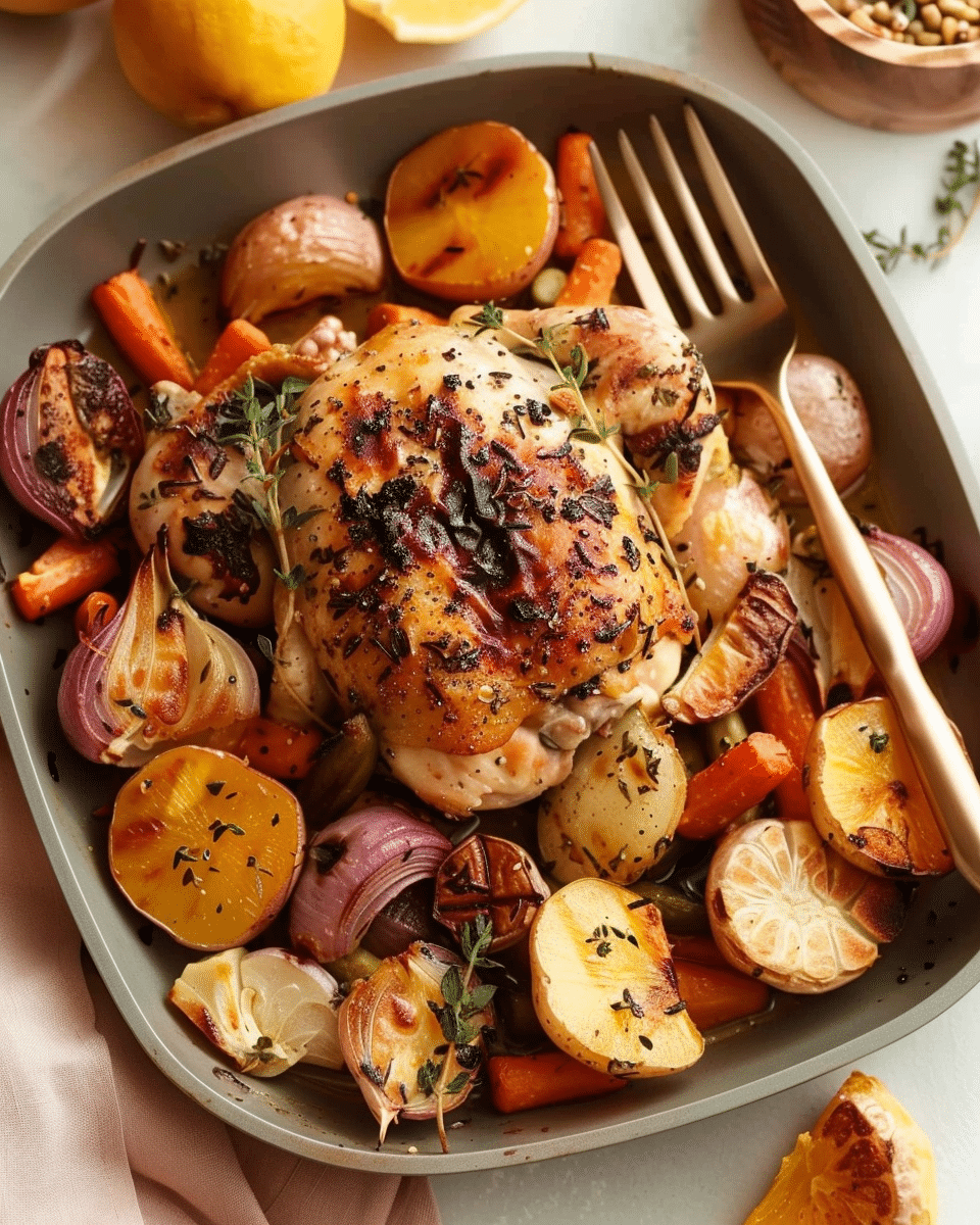 One-Pan Roasted Chicken with Veggies