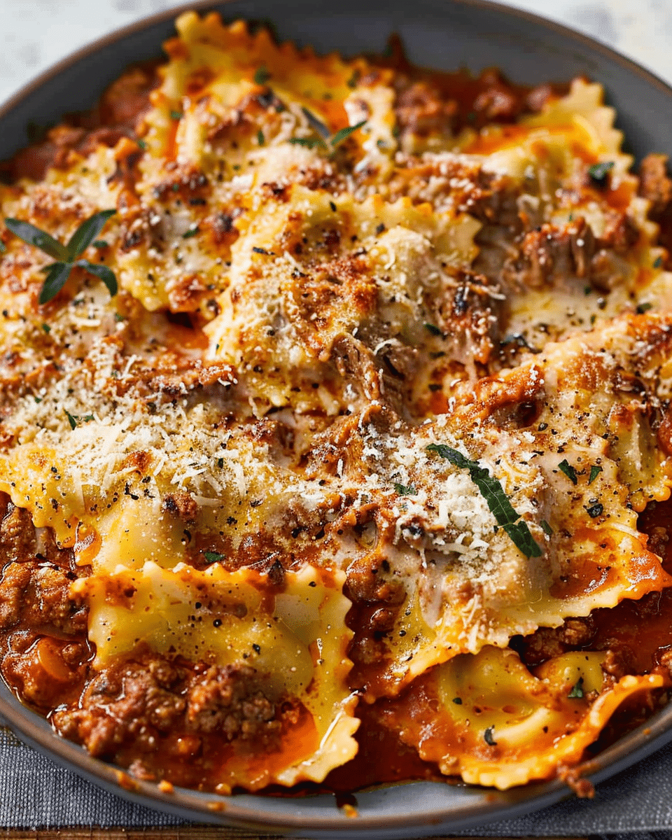 Beef with Cheesy Ravioli