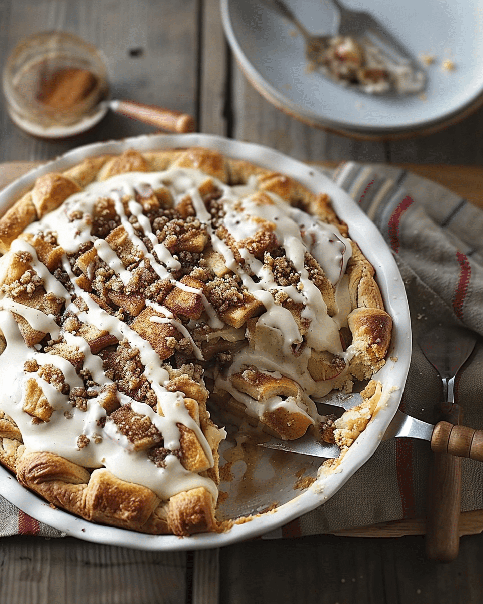 Cinnamon Roll Dutch Apple Pie