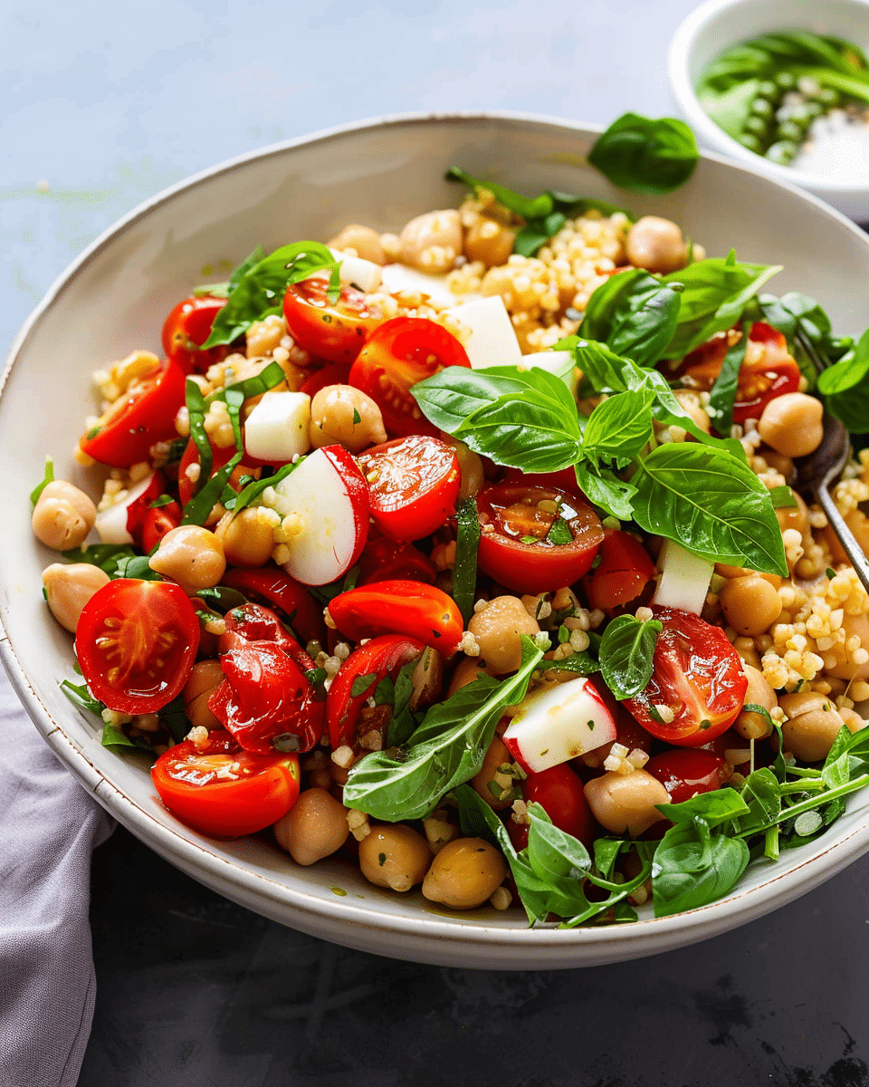 Tomato, Chickpea and Basil Salad