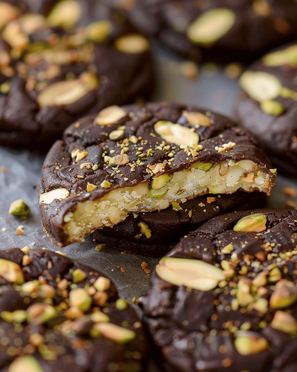 Dark Chocolate Pistachio Slice and Bake Cookies