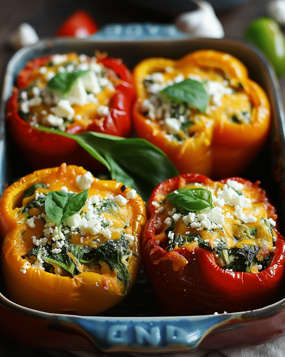 Spinach & Feta Stuffed Peppers