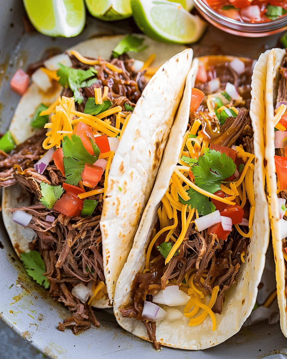 Slow Cooker Pulled Beef Tacos