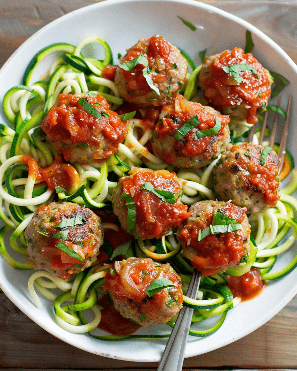 Turkey Meatballs with Zucchini Noodles
