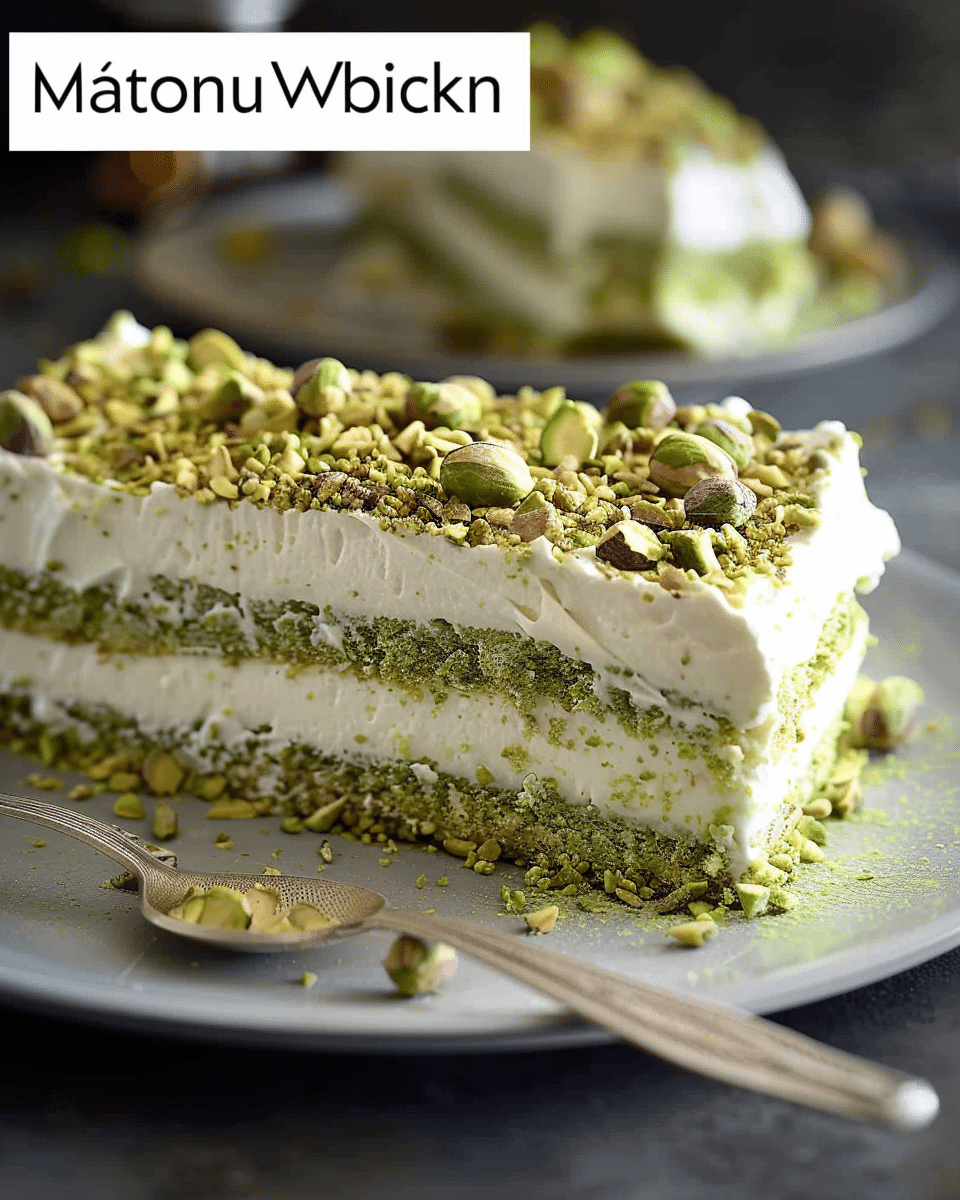 Mafroukeh Pistachio Dessert with Cream