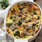 Broccoli Mushroom and Cheese Strata Eggbake