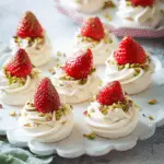 Strawberry, Cardamom, and Pistachio Pavlova Bites