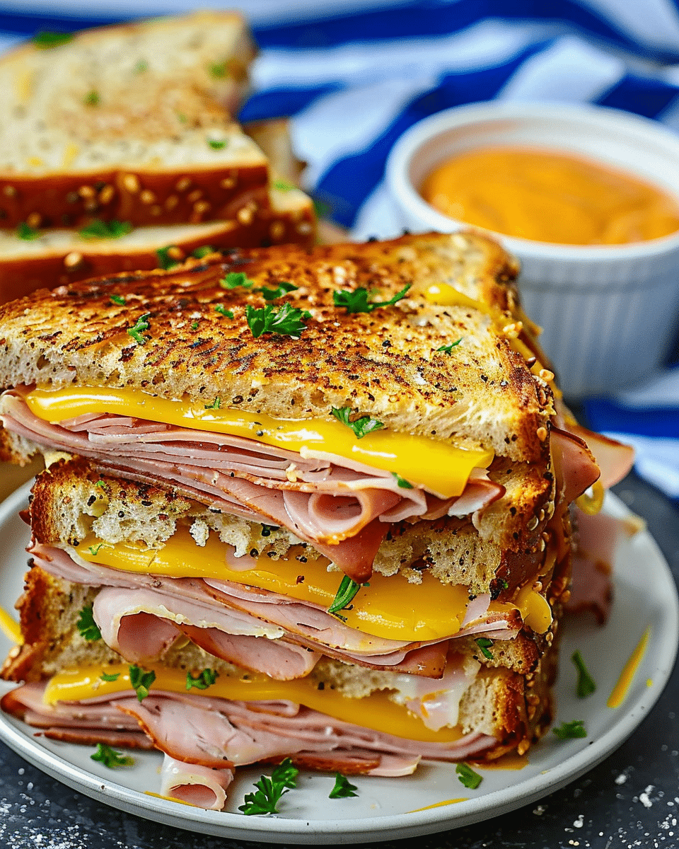 Air Fryer Grilled Ham and Cheese Sandwich