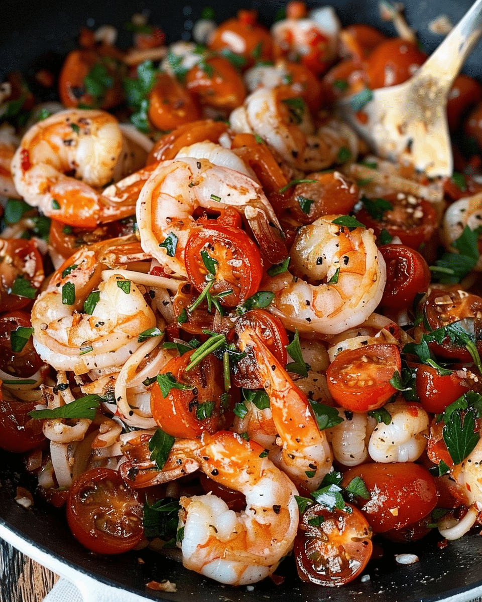 Garlic Shrimp Skillet with Cherry Tomatoes