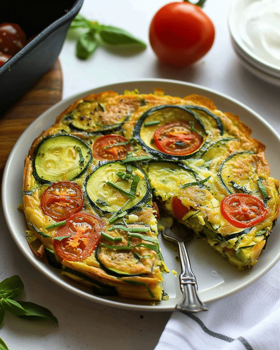 Italian Frittata with Zucchini and Tomato