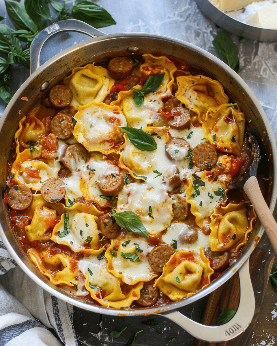 One-Pot Baked Tortellini with Italian Sausage