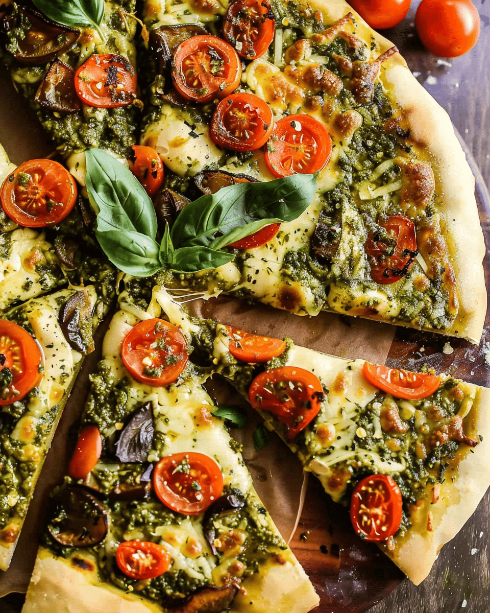 Pesto Pizza Recipe with Fresh Tomatoes
