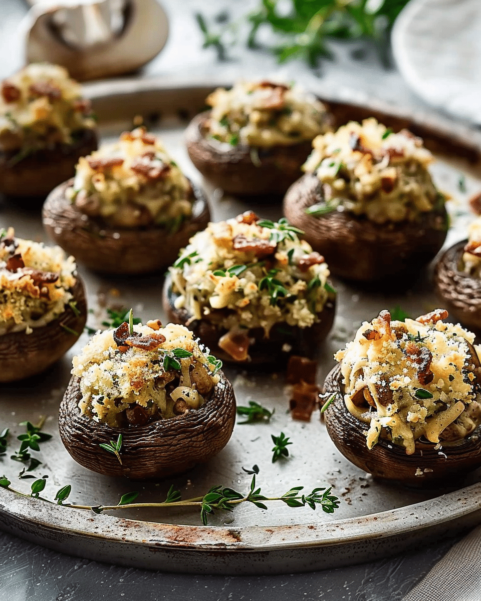 Stuffed Mushrooms with Herbs and Parmesan