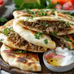 Arayes (Meat Stuffed Pitas)