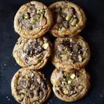 Dark Chocolate, Pistachio, and Smoked Sea Salt Cookies