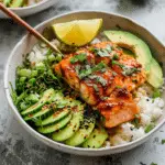 Spicy Salmon Bowls with Coconut Rice