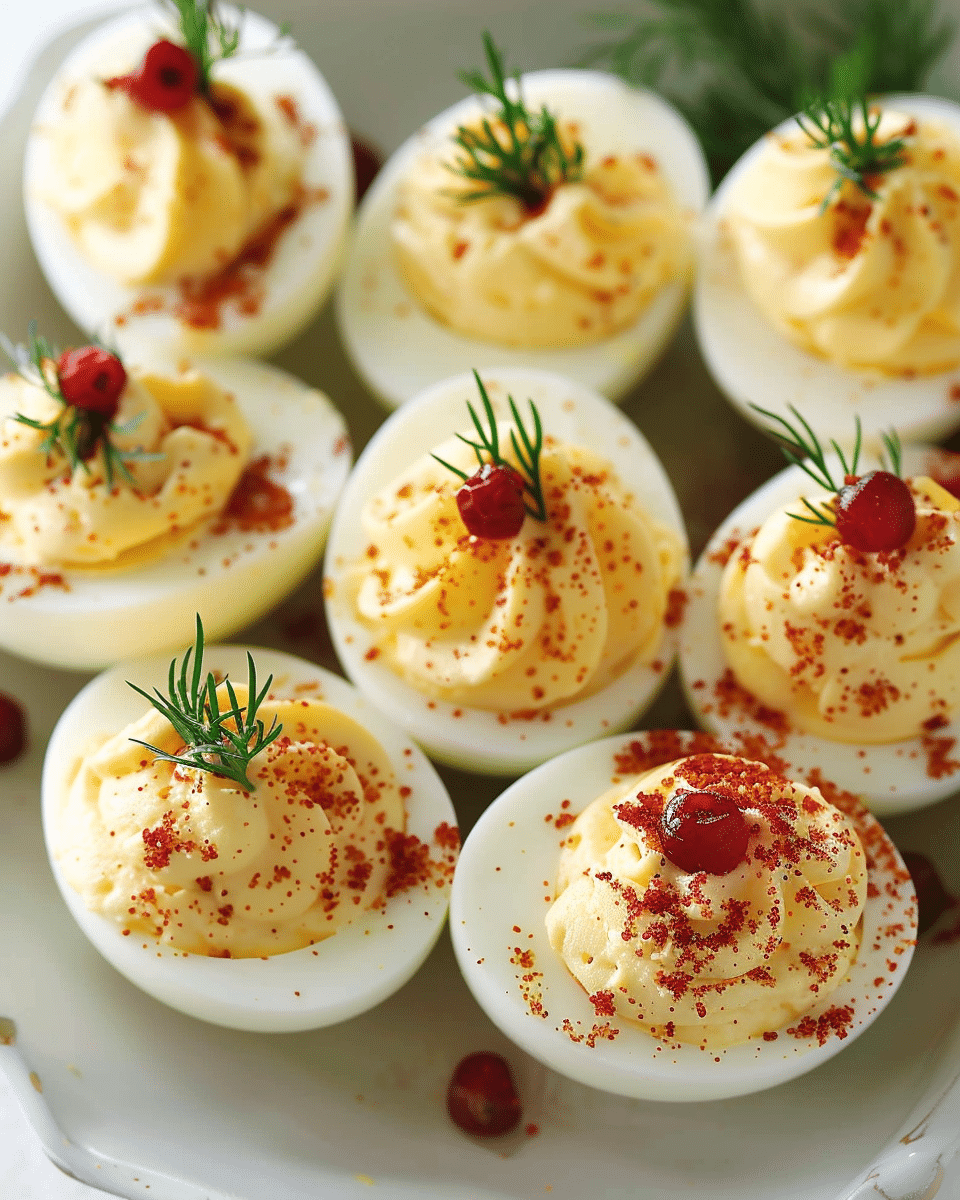 Deviled Eggs with Holiday Toppings