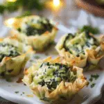 Phyllo Cups with Spinach and Artichoke Dip
