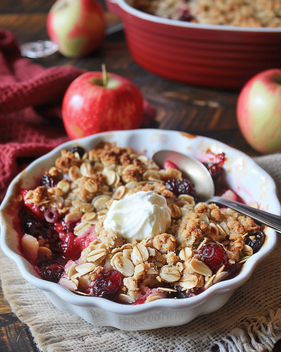 Apple Cranberry Almond Crisp