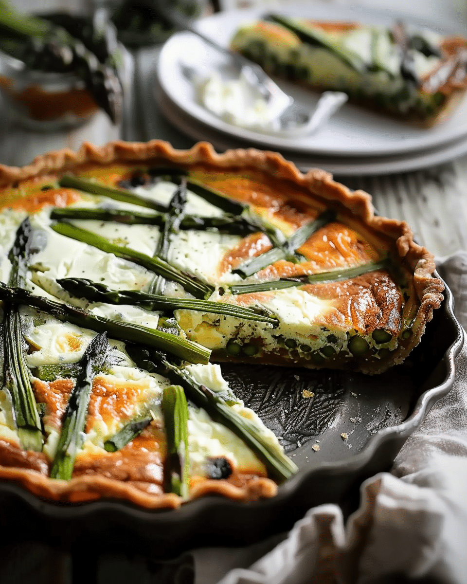 Asparagus Quiche with Sweet Potato Crust