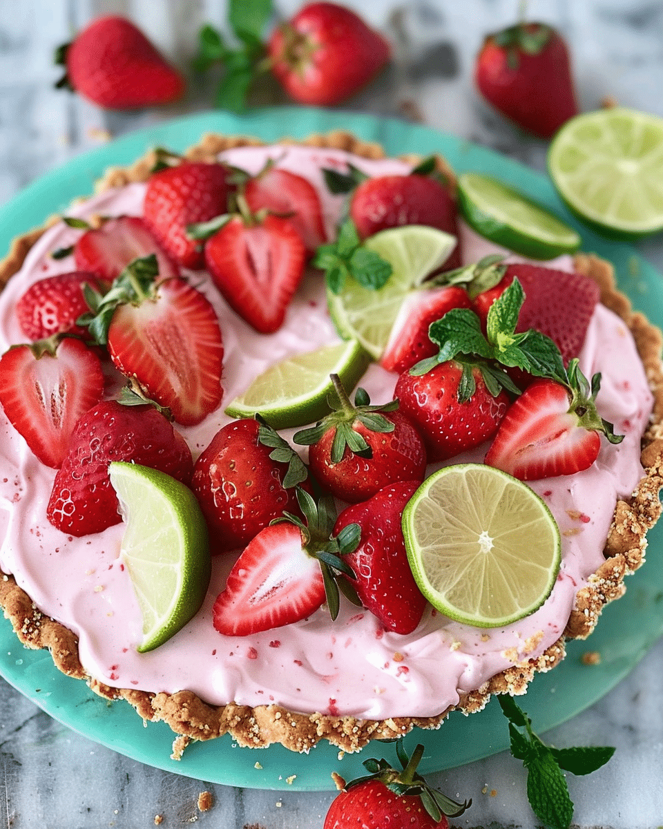 Strawberry Margarita Icebox Pie