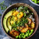 Avocado Plantain Rice Bowl Recipe with Edamame Beans