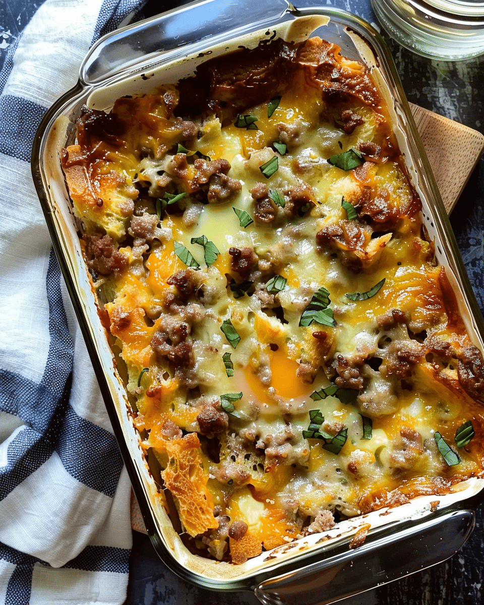Egg Strata with Ground Beef