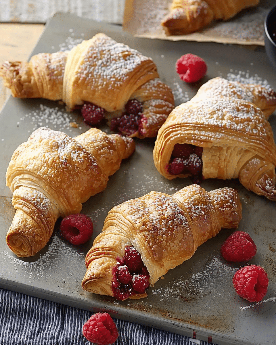 Chocolate Raspberry-Filled Crescents
