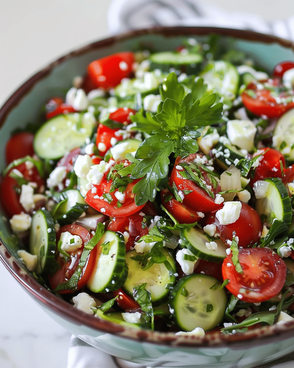 Feta Tomato Cucumber Salad