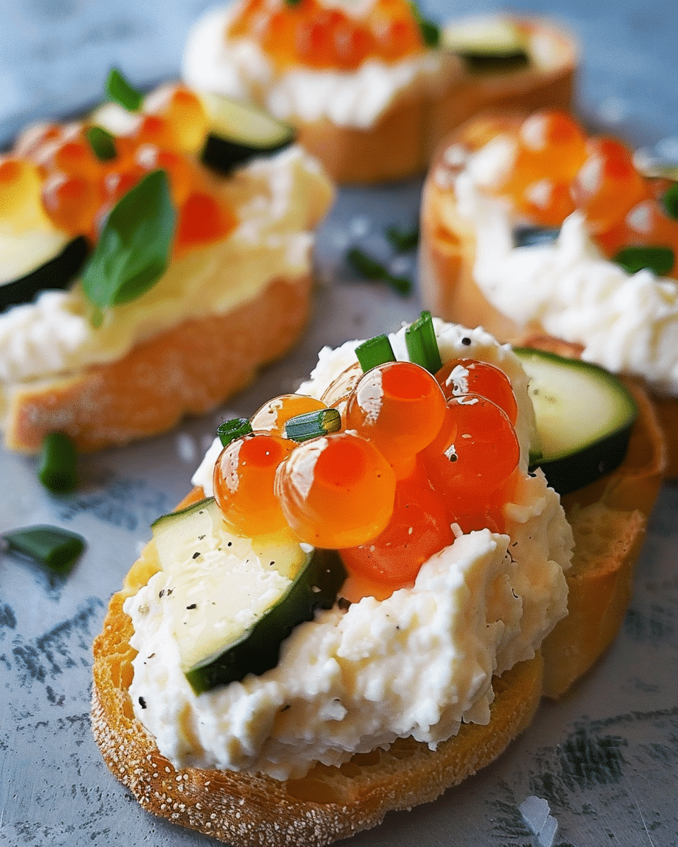 Fish Roe Spread Crostini