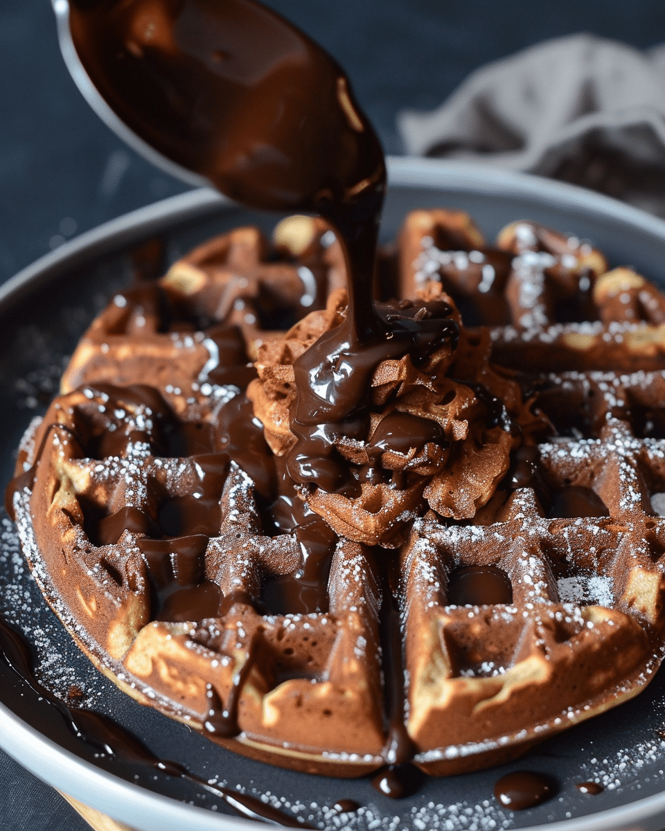 Chocolate Caramel Waffles