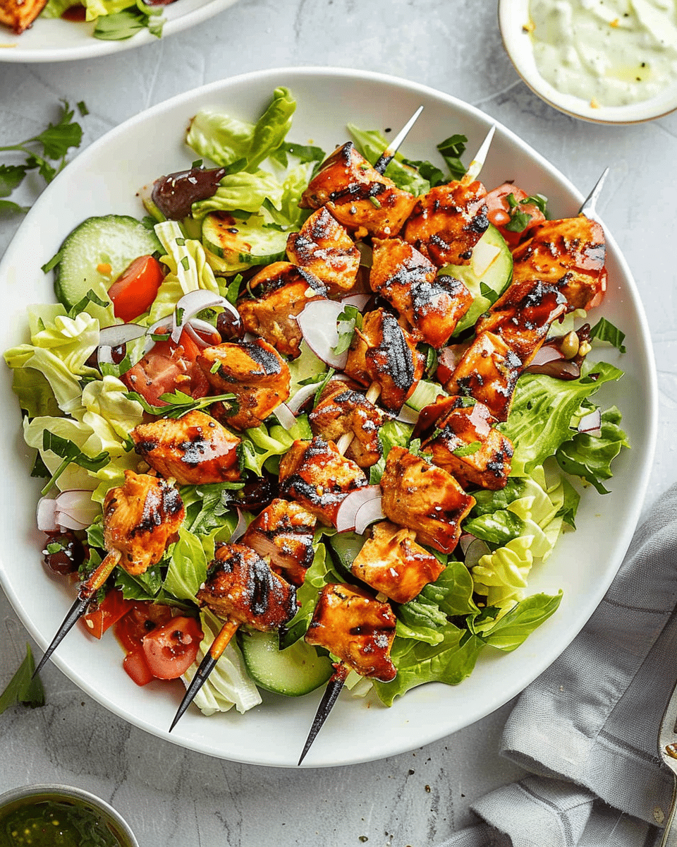 BBQ Chicken Skewer Salad