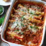 Extra Veggie Manicotti with Meat Sauce
