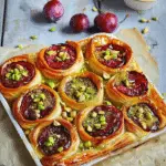 Roasted Plum and Pistachio Custard Pastries