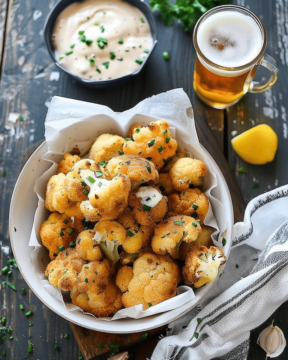 Crispy Beer Battered Cauliflower
