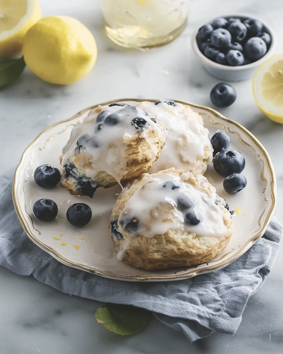 Blueberry Biscuits with Sweet Lemon Glaze
